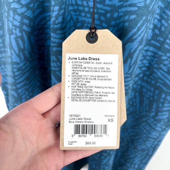 NWT Prana June Lake Blue Waters Shadow Sleeveless Dress - Picture 5 of 8